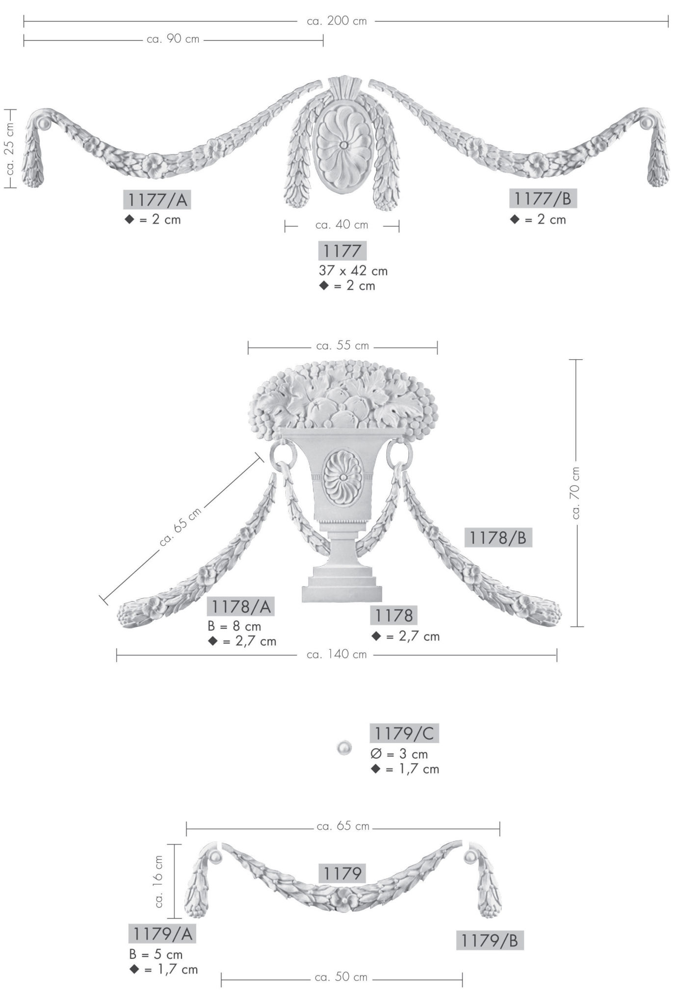 Dekor-Elemente - Stuck-Dekor Chaudot Kunst-Stuck Atelier