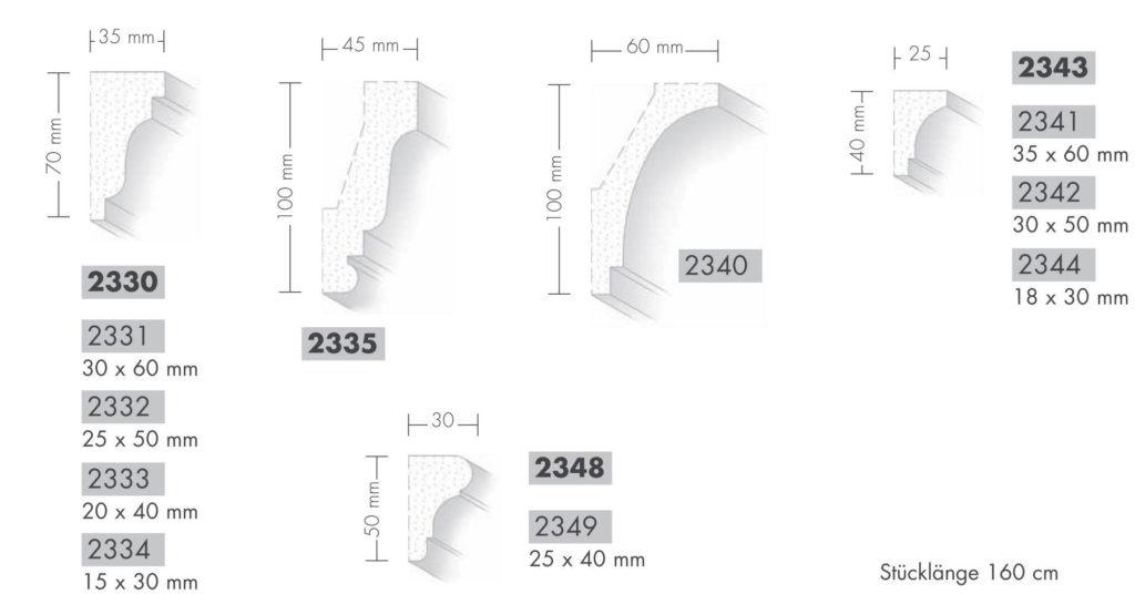 Gesimse Glattprofiliert - Stuck-Dekor Chaudot Kunst-Stuck Atelier