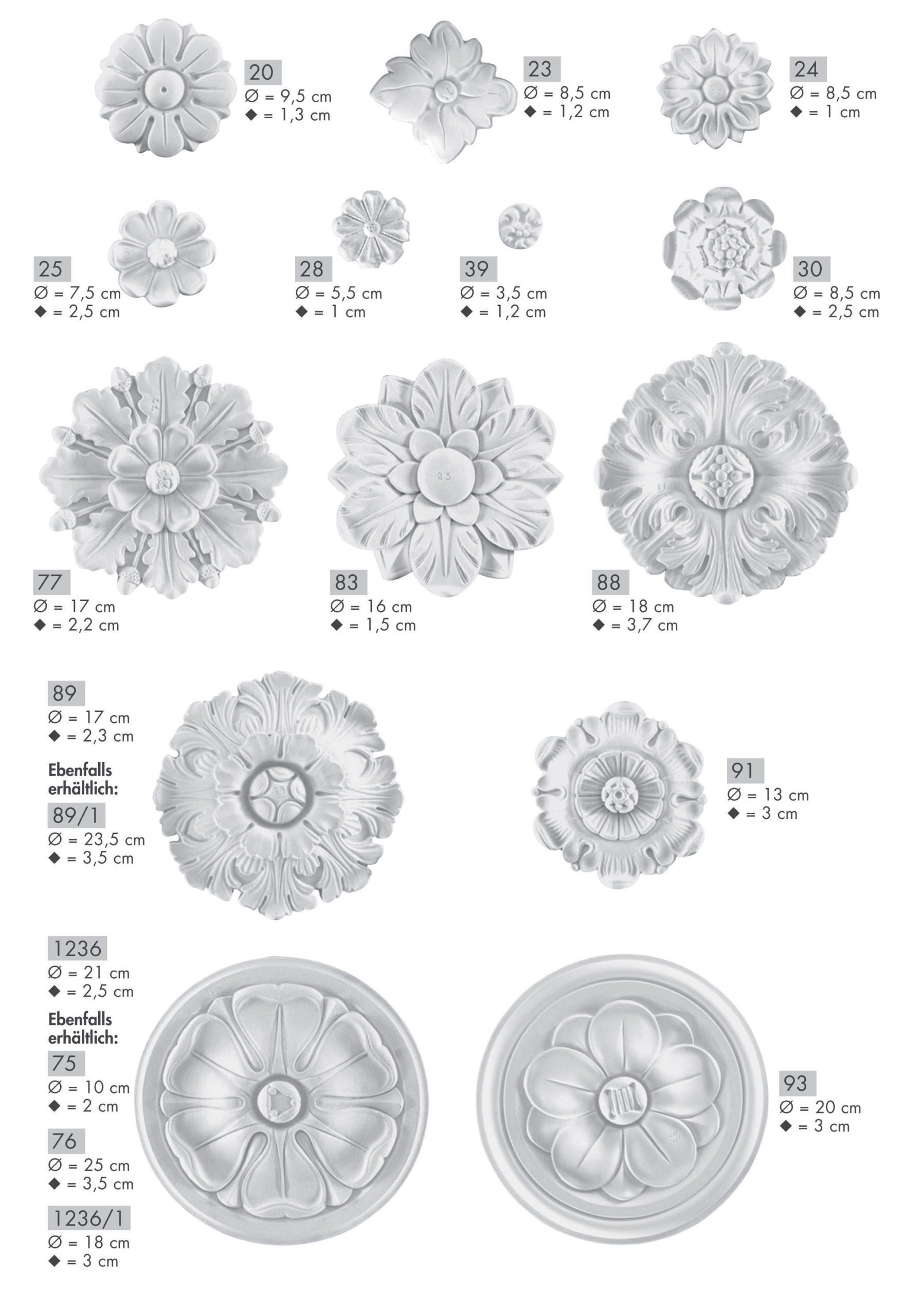 Rosetten Deckenstuck StuckDekor Chaudot KunstStuck Atelier